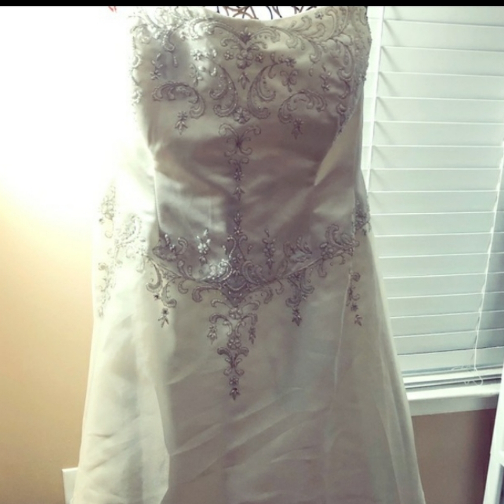 A-Line Ivory Wedding Dress with Train